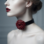 Leather Rose Choker – Handcrafted Lambskin-Lined Collar | Hushcrafts®