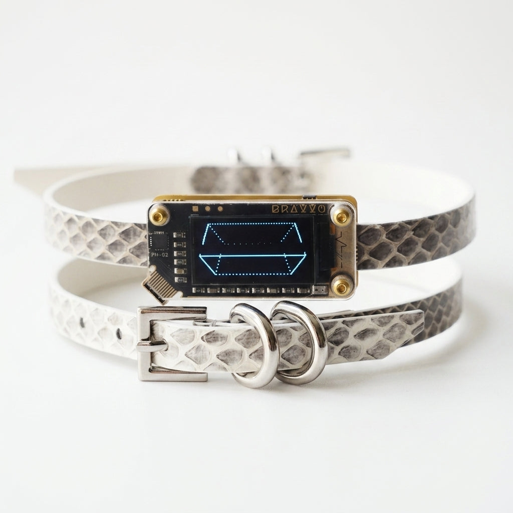 EchoWave II – Snakeskin LED Choker & Bracelet, Custom Engraving | Hushcrafts®