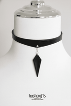 Aeon Leather Pendant Choker - Hushcrafts LLC