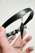 Aeon Leather Pendant Choker - Hushcrafts LLC