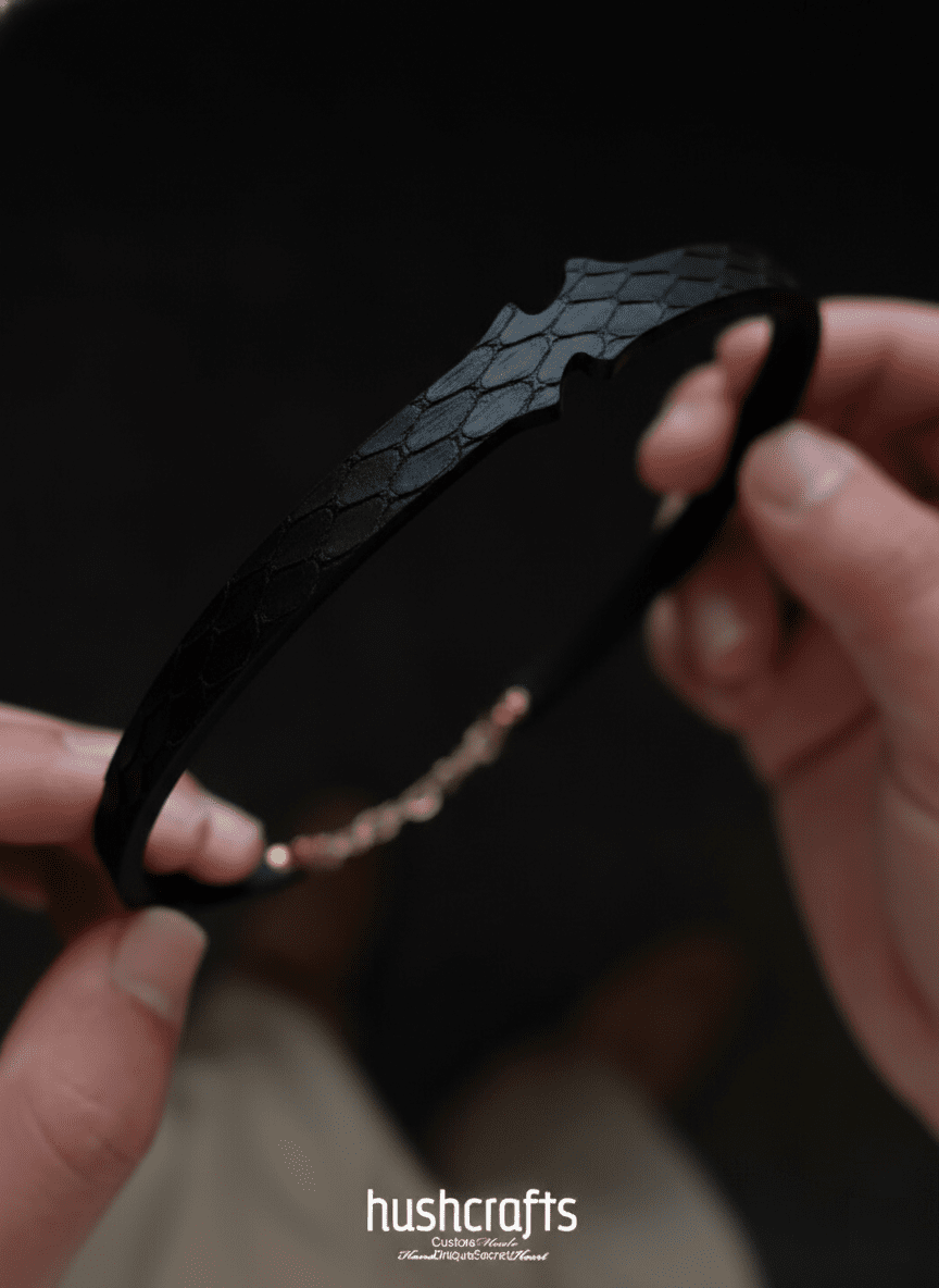 "Bells of Dawn" Snakeskin Leather Choker - Hushcrafts LLC