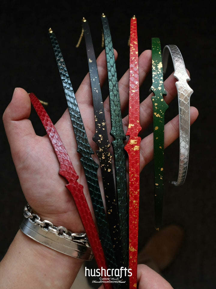 "Bells of Dawn" Snakeskin Leather Choker - hushcrafts