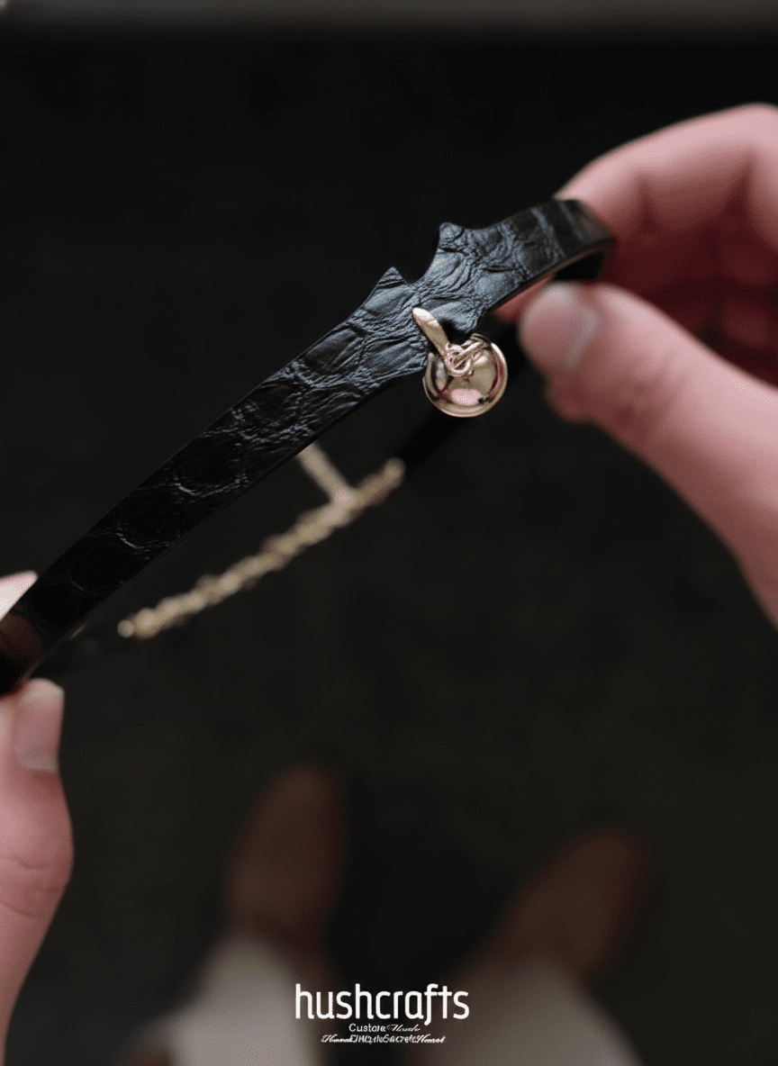 "Bells of Dawn" Snakeskin Leather Choker - Hushcrafts LLC