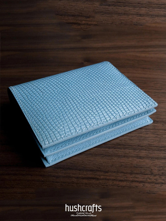 Blue Double-Layer Card Holder with Clasp Main Image
