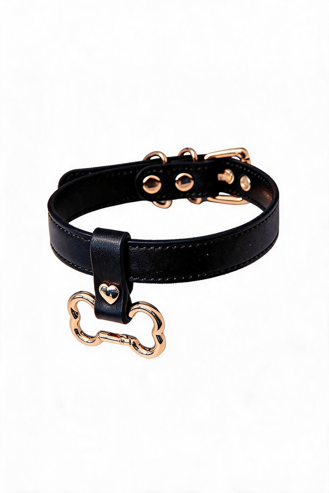 "Bone Bound" Leather Choker - Hushcrafts LLC Hover Image