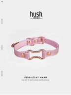 Bone choker vegan leather - choker collar vegan leather bone choker with gold bone and buckle - Hush