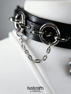 Bone & Key Charm Leather Choker - hushcrafts