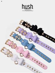 Bow Charm Leather Bracelet - Hush