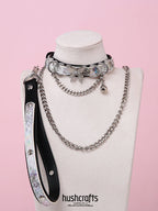 "Butterfly Duo" Leather Choker - hushcrafts