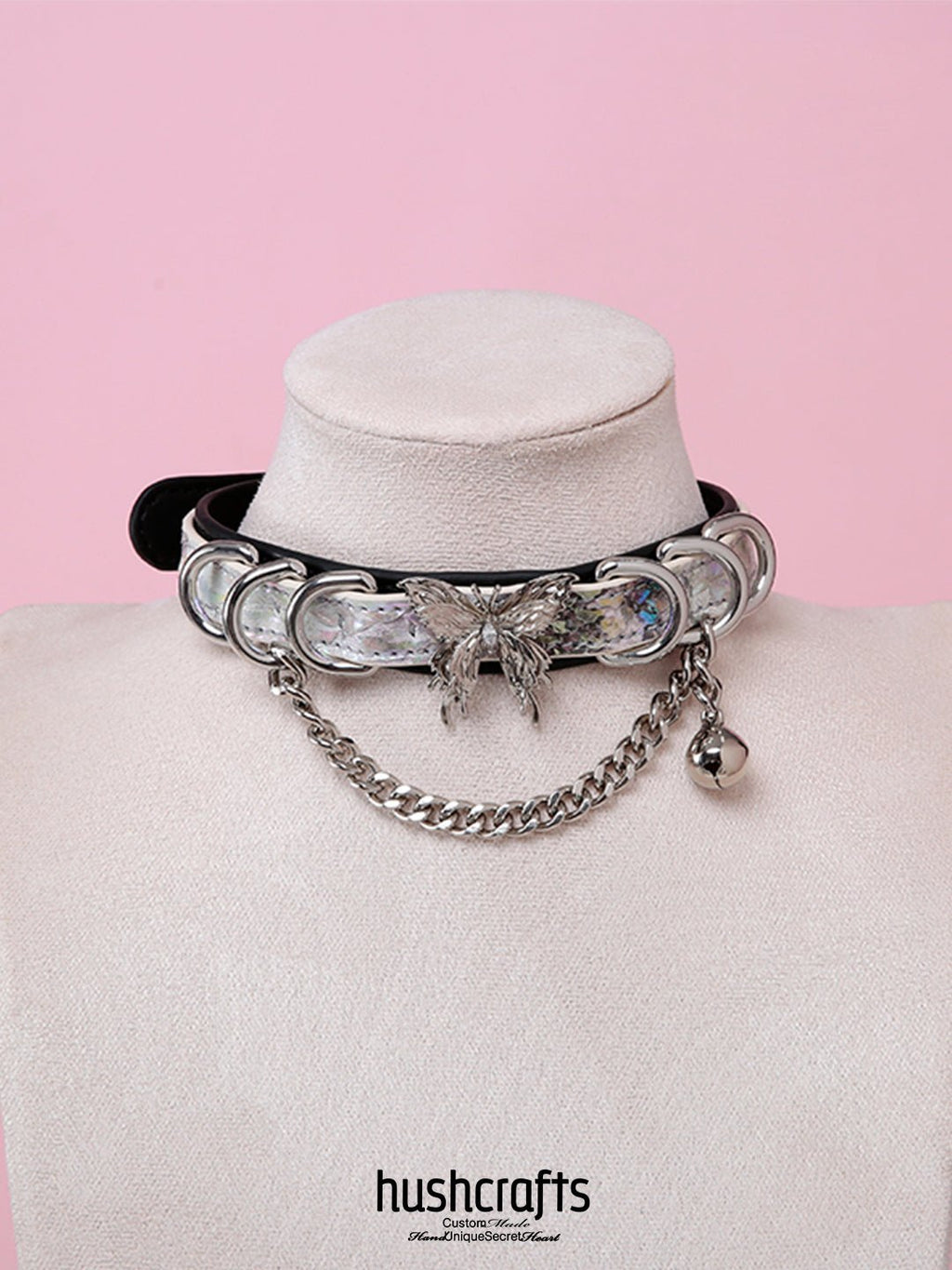 "Butterfly Duo" Leather Choker - hushcrafts