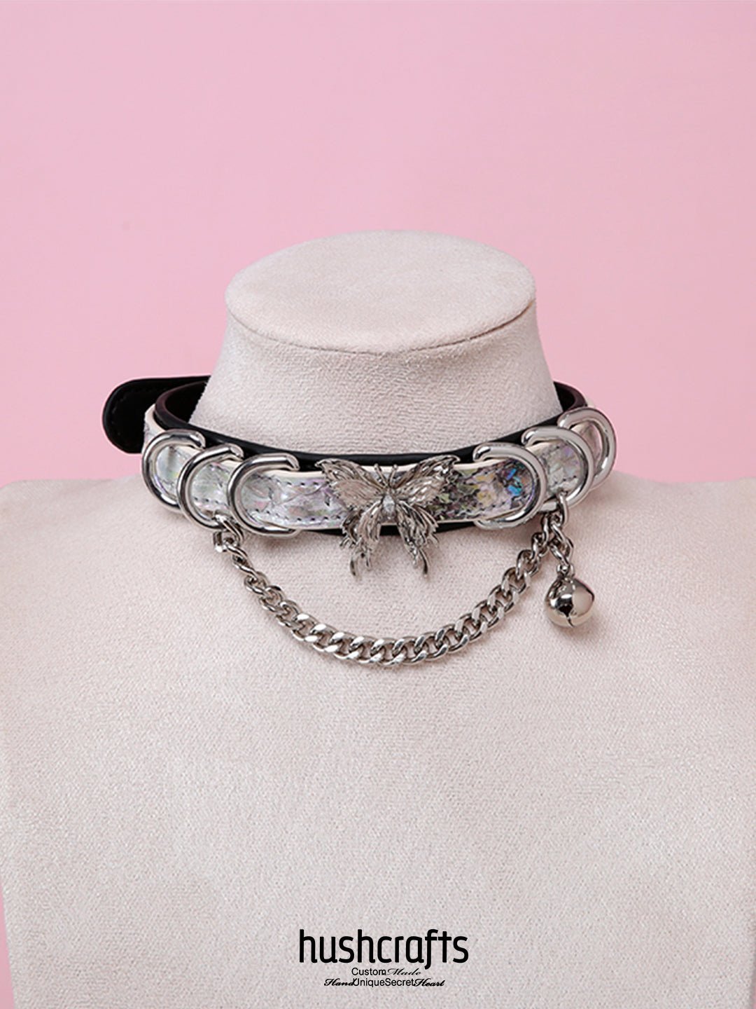 "Butterfly Duo" Leather Choker - hushcrafts