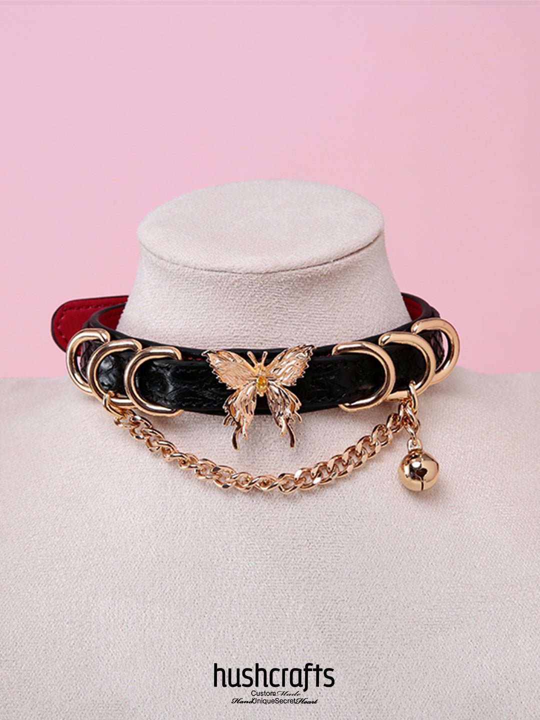 "Butterfly Duo" Leather Choker - hushcrafts
