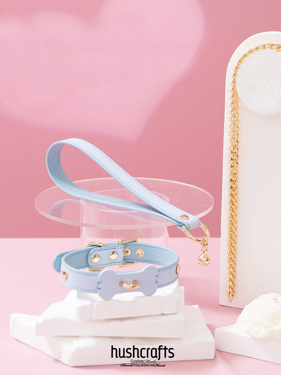 Choker with Bone - Shaped Leather Charm - hushcrafts