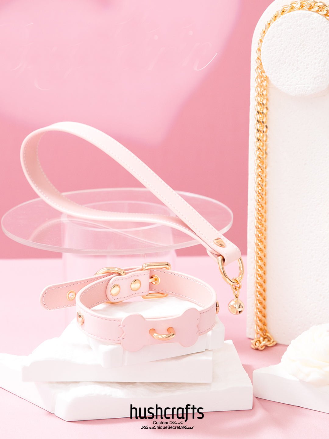 Choker with Bone - Shaped Leather Charm - hushcrafts