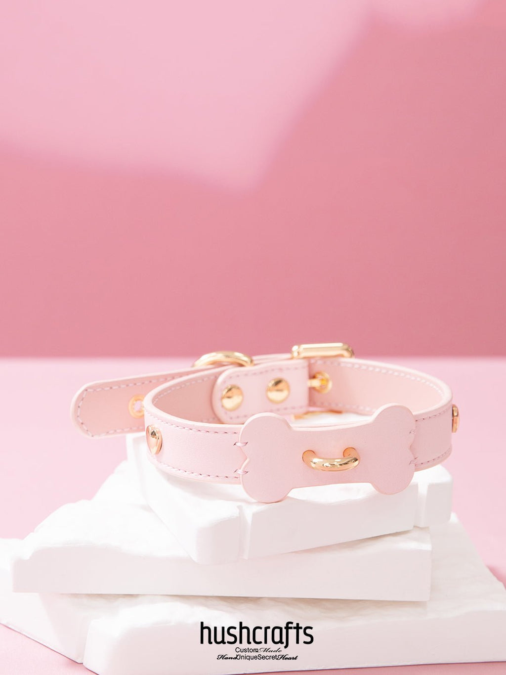 Choker with Bone - Shaped Leather Charm - hushcrafts