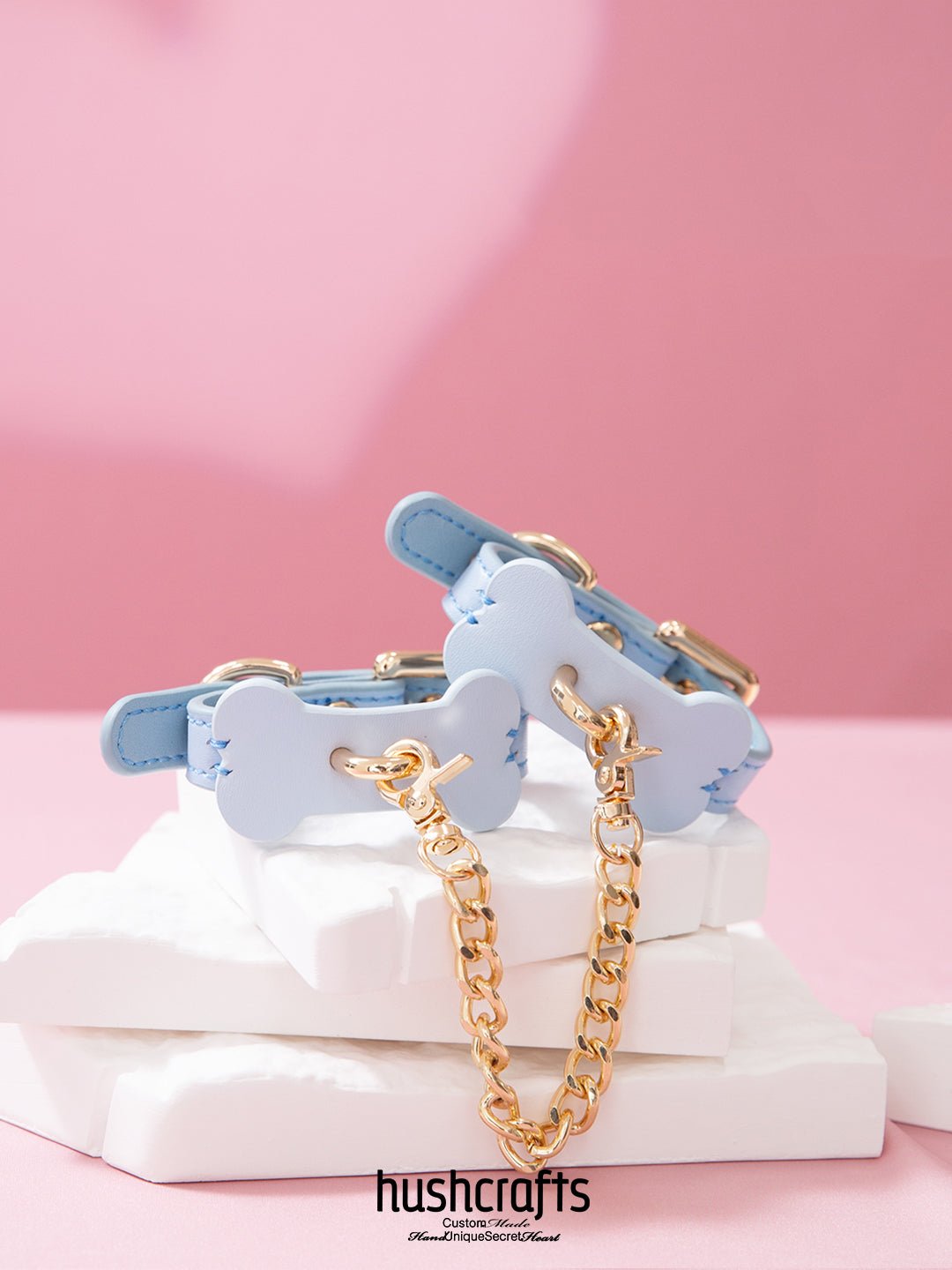 Choker with Bone - Shaped Leather Charm - hushcrafts