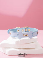 Choker with Bone - Shaped Leather Charm - hushcrafts