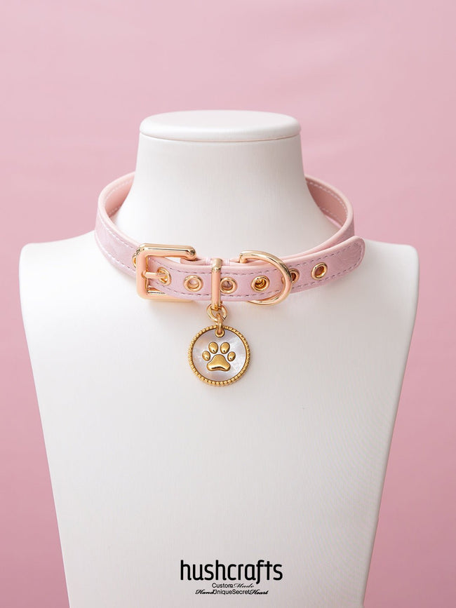 Choker with Paw Print Pendant - hushcrafts Hover Image