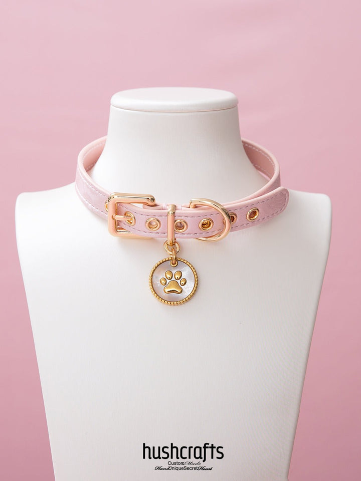 Choker with Paw Print Pendant - hushcrafts