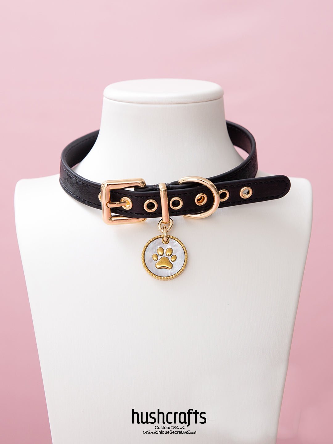 Choker with Paw Print Pendant - hushcrafts