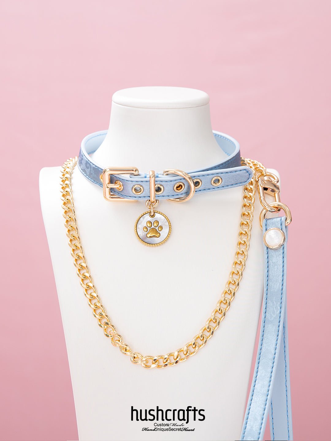 Choker with Paw Print Pendant - hushcrafts