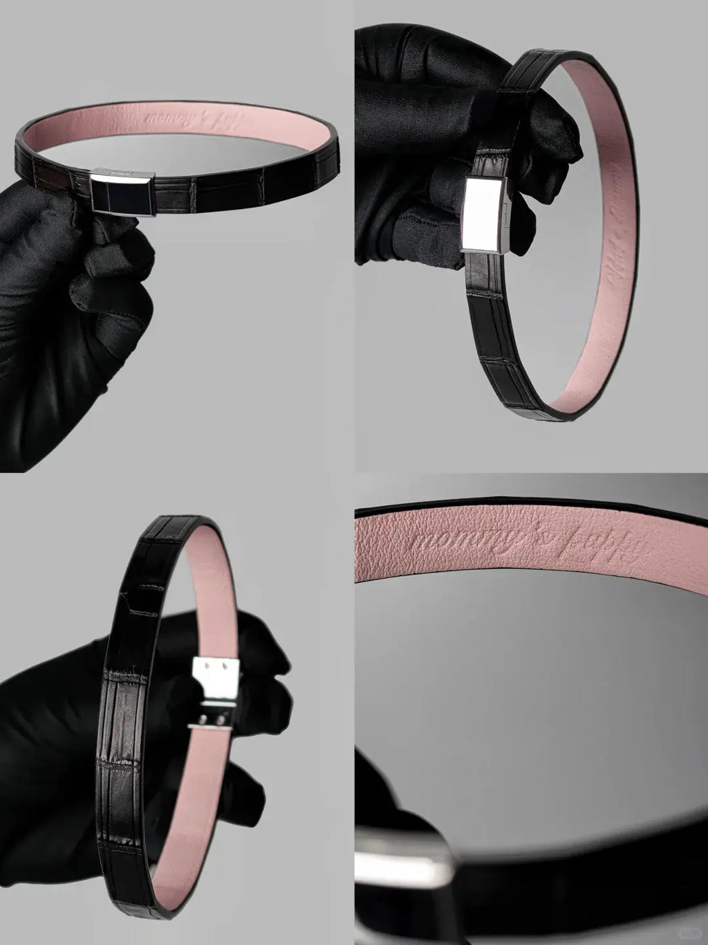 The Part I Hide – Black Crocodile Leather Choker | Hushcrafts®
