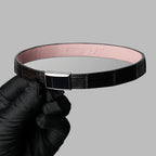 The Part I Hide – Black Crocodile Leather Choker | Hushcrafts®