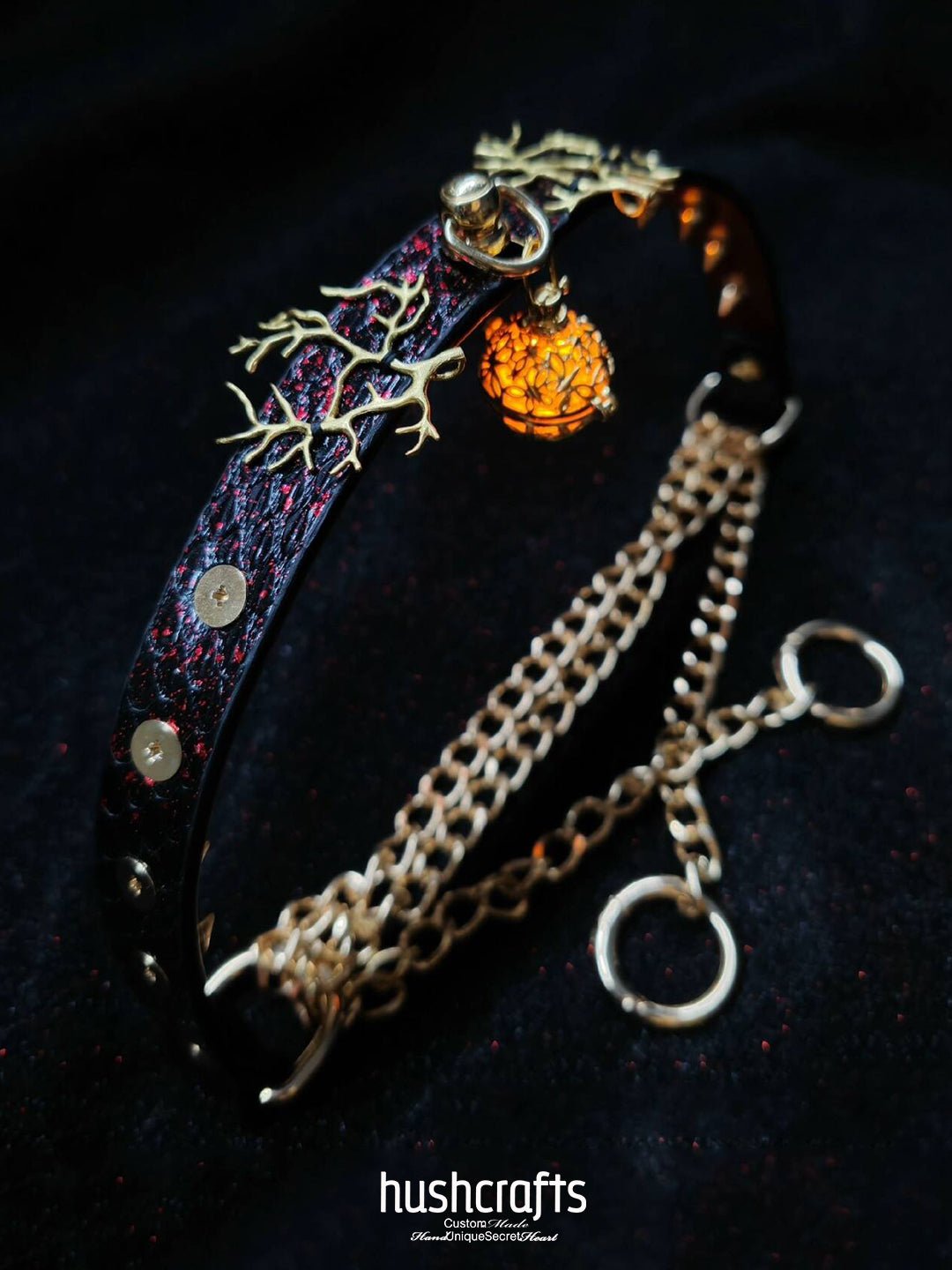 Christmas Reindeer P Choker with Studs - hushcrafts