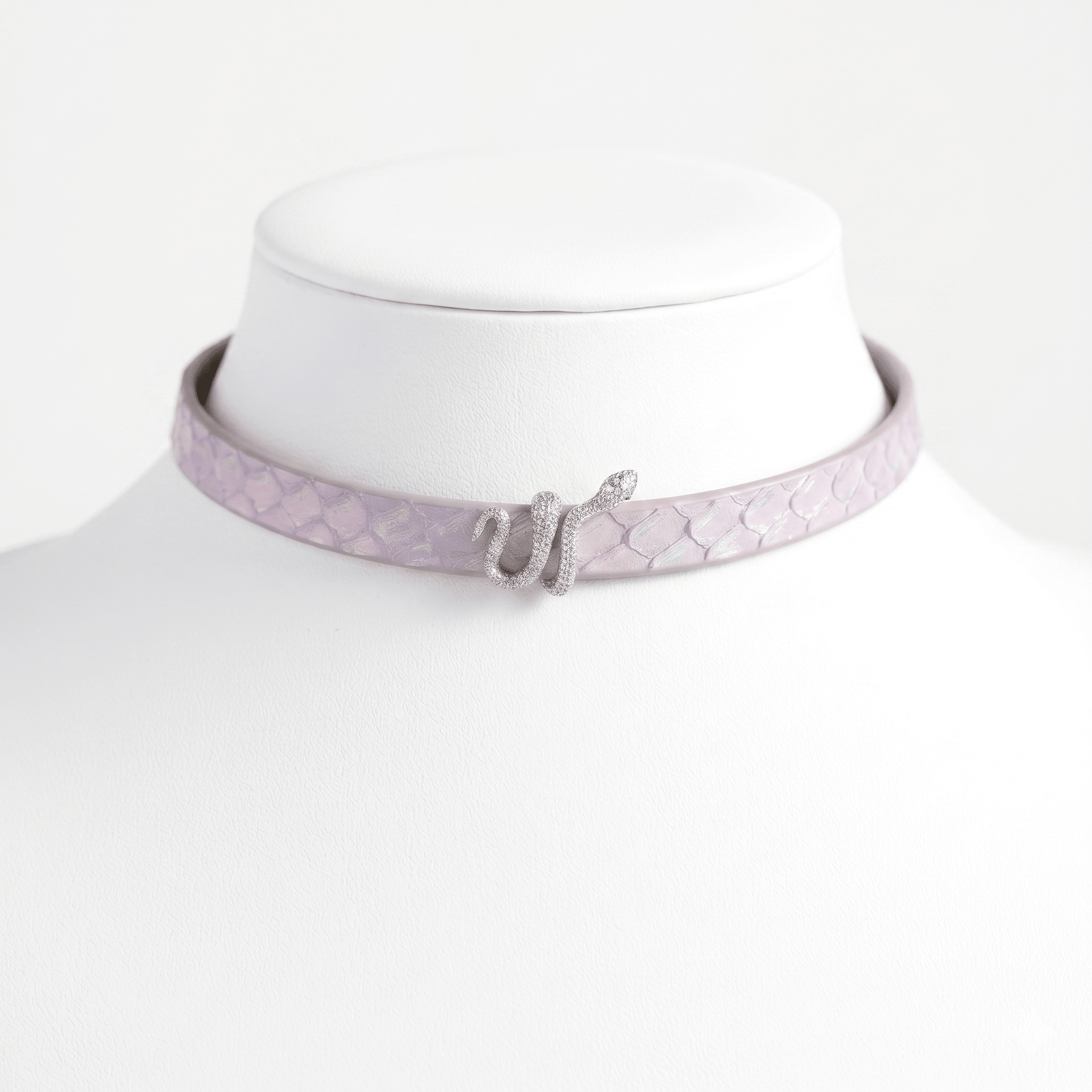 Coil Collar – Python Leather Choker with Serpent Hardware | Hushcrafts® - Hushcrafts LLC