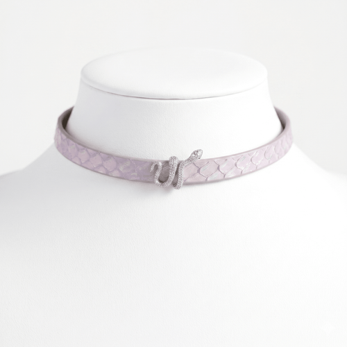 Coil Collar – Python Leather Choker with Serpent Hardware | Hushcrafts® - Hushcrafts LLC