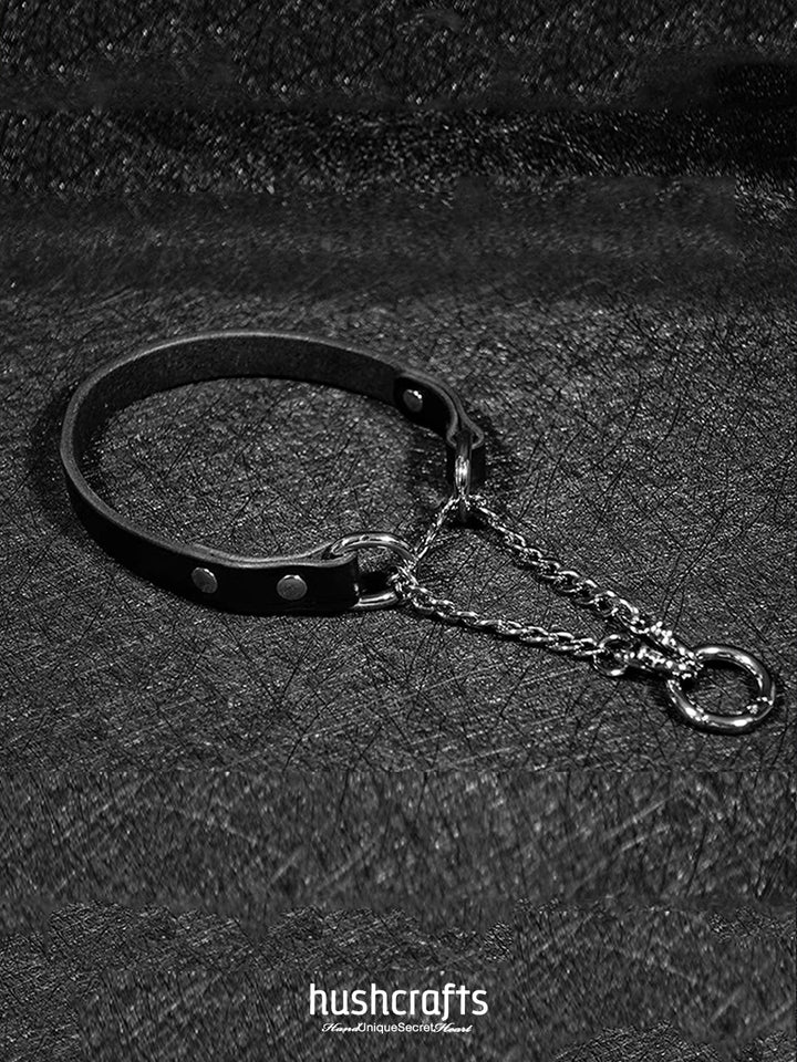 "Control Collar" Premium Leather Choker - hushcrafts