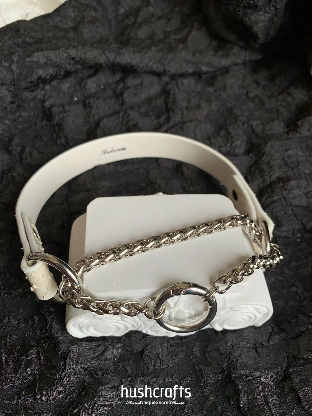 "Control Collar" Premium Leather Choker - hushcrafts
