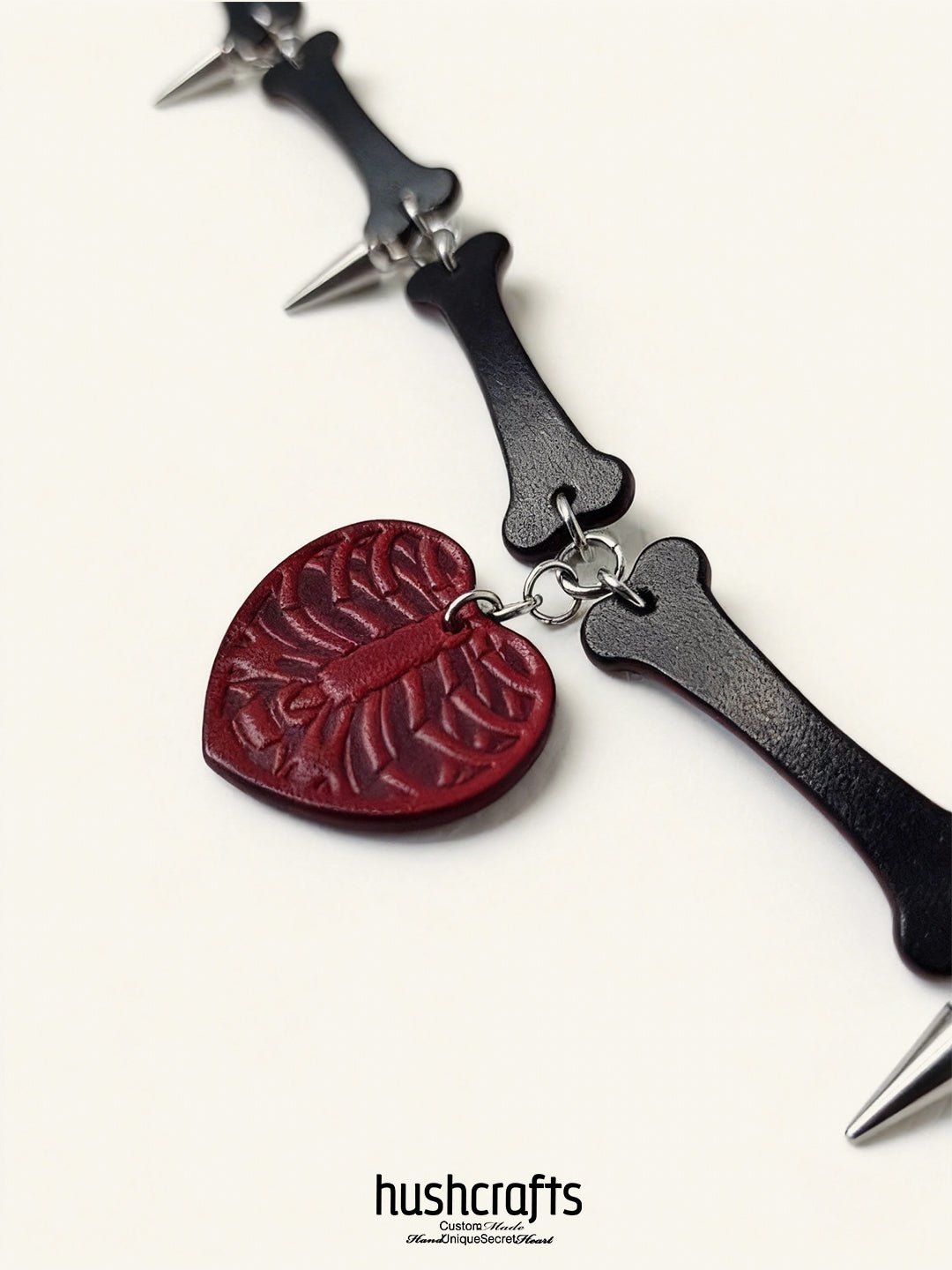 Crimson Ribcage Heart Choker - Hushcrafts LLC