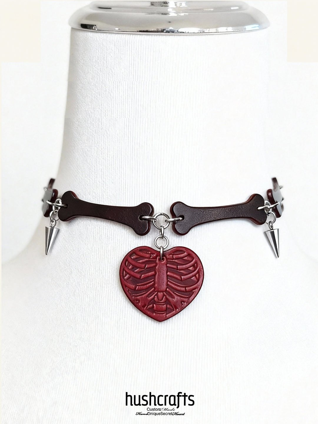 Crimson Ribcage Heart Choker - Hushcrafts LLC