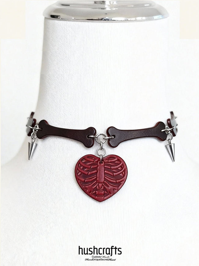 Crimson Ribcage Heart Choker Main Image