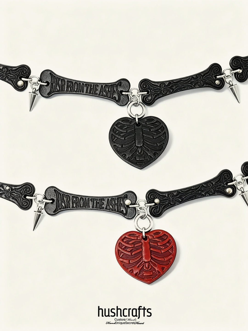 Crimson Ribcage Heart Choker - Hushcrafts LLC