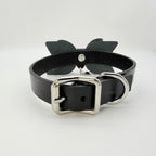 Dark Tender – Leather Bow Choker with Heart Charm | Hushcrafts® - Hushcrafts LLC