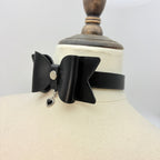 Dark Tender – Leather Bow Choker with Heart Charm | Hushcrafts® - Hushcrafts LLC
