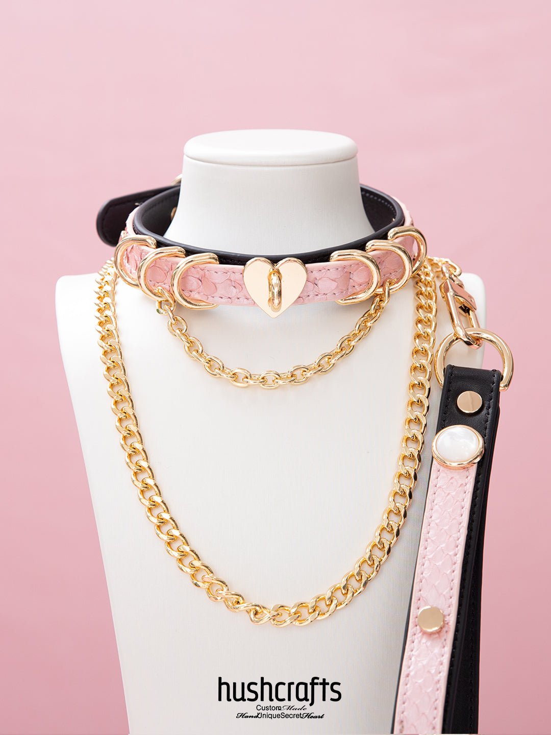 Double - Layer Choker with Heart Lock Pendant - hushcrafts