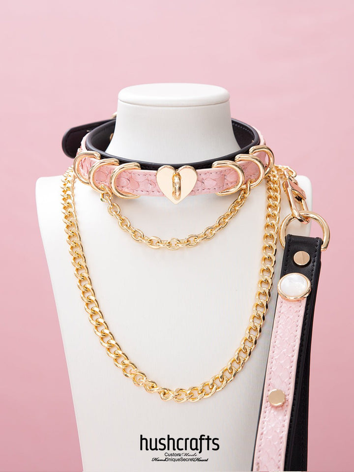 Double - Layer Choker with Heart Lock Pendant - hushcrafts