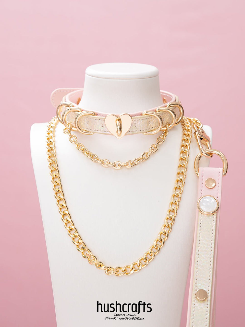 Double - Layer Choker with Heart Lock Pendant - hushcrafts