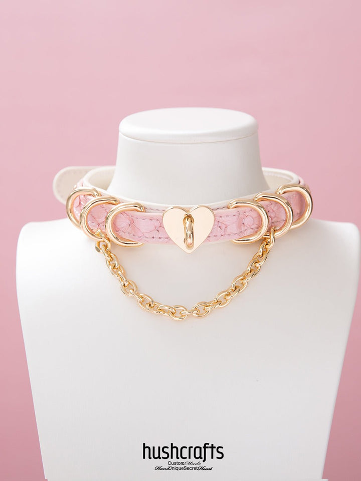 Double - Layer Choker with Heart Lock Pendant - hushcrafts