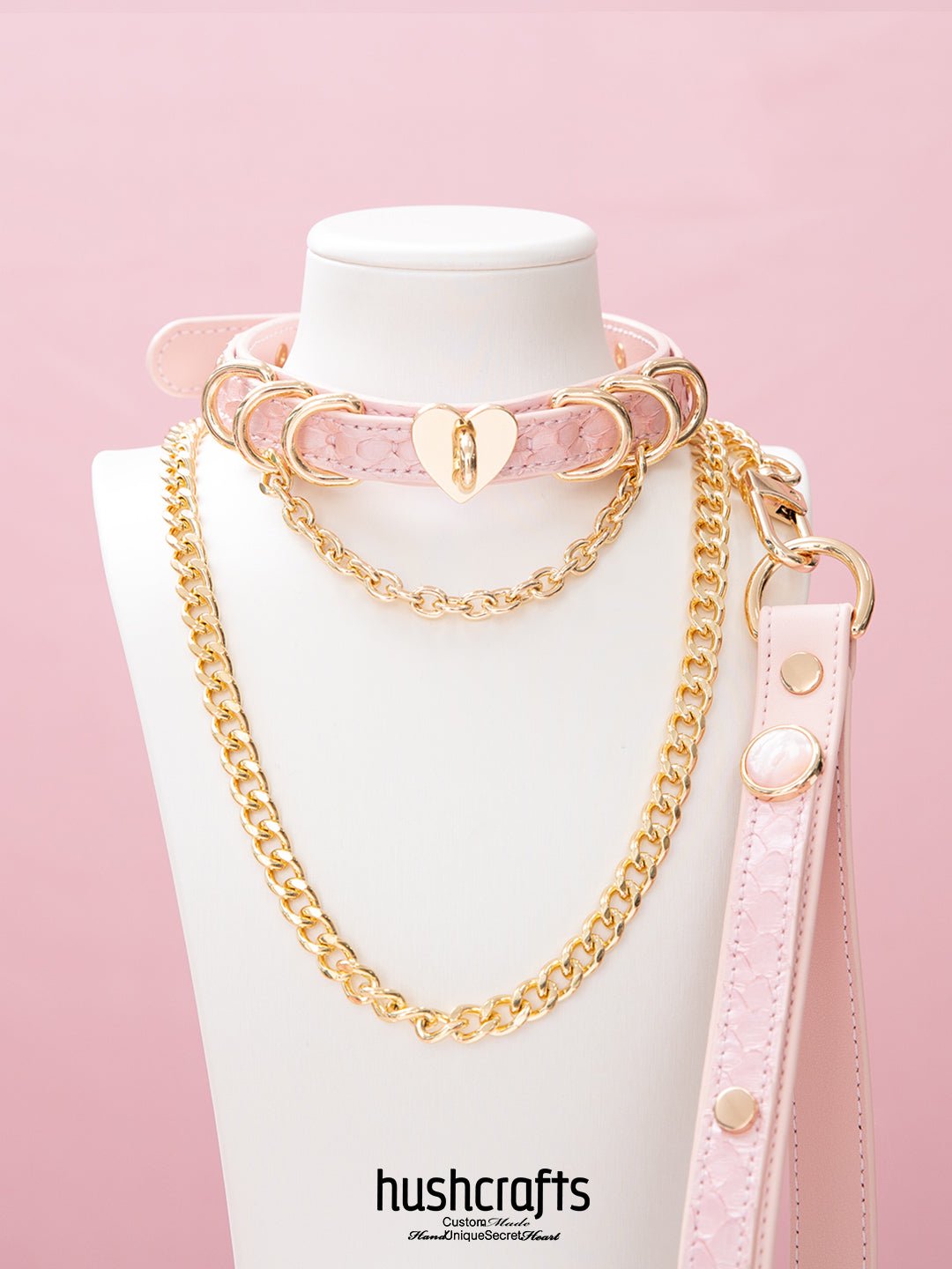 Double - Layer Choker with Heart Lock Pendant - hushcrafts
