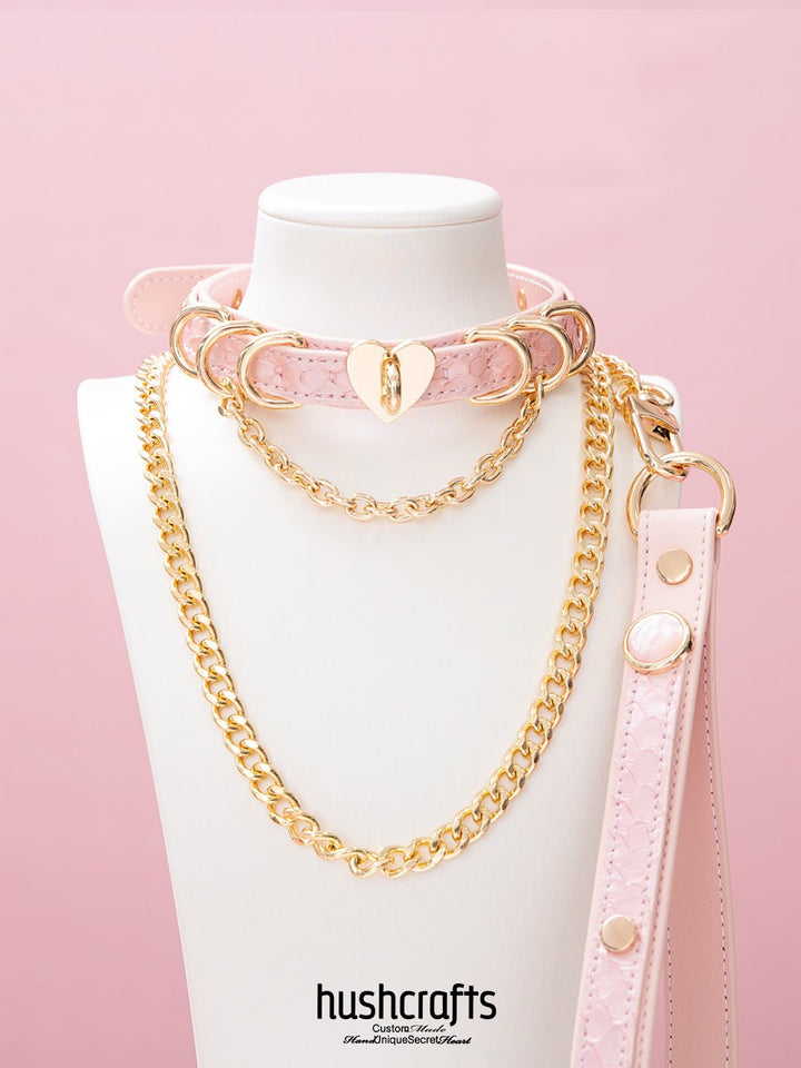 Double - Layer Choker with Heart Lock Pendant - hushcrafts