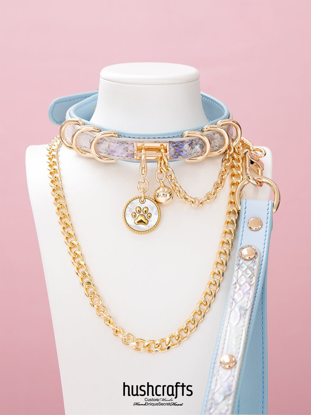 Double - Layer Choker with Paw Tag Pendant - hushcrafts