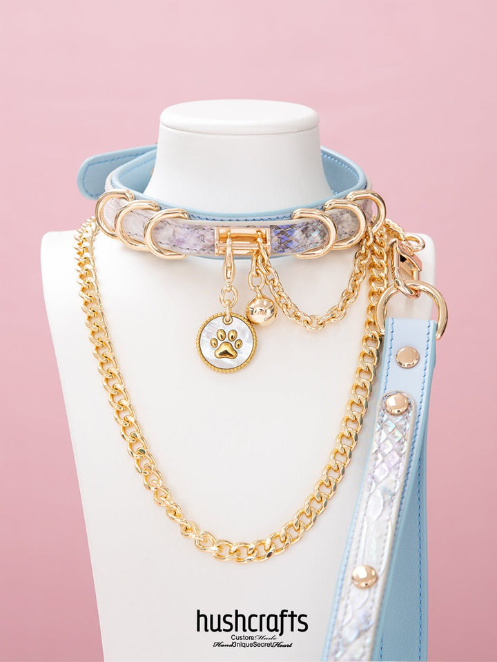 Double - Layer Choker with Paw Tag Pendant - hushcrafts