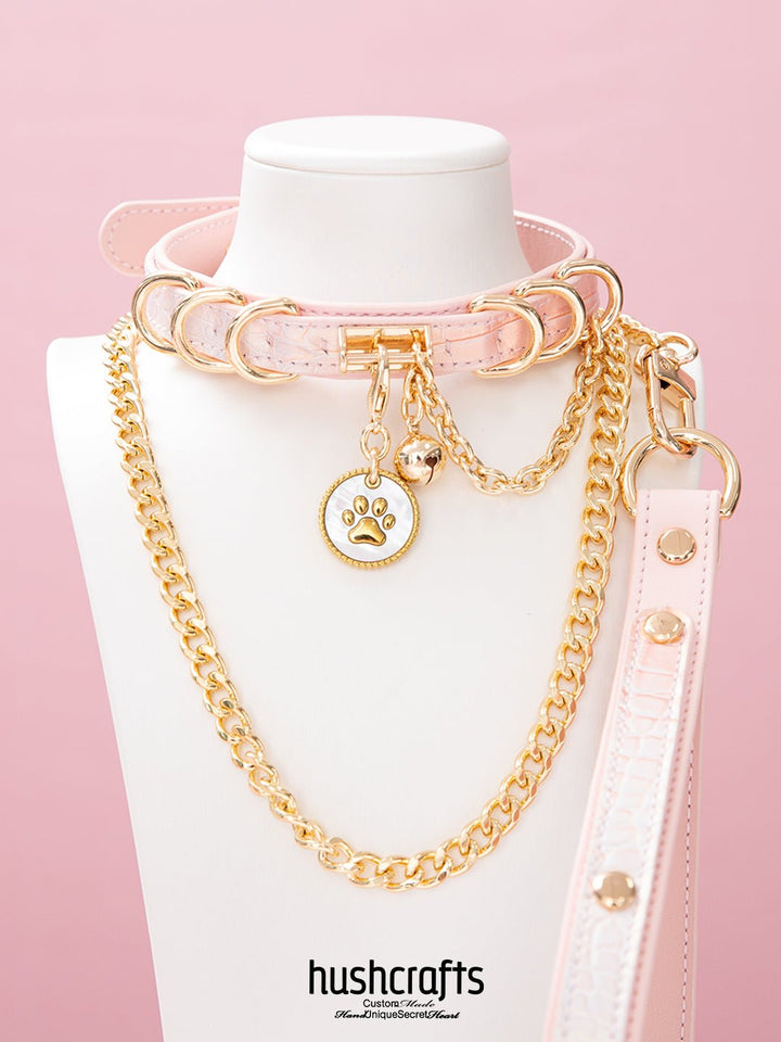 Double - Layer Choker with Paw Tag Pendant - hushcrafts