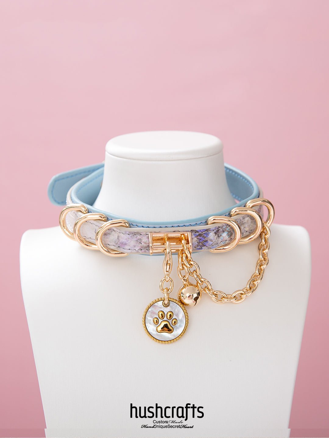 Double - Layer Choker with Paw Tag Pendant - hushcrafts