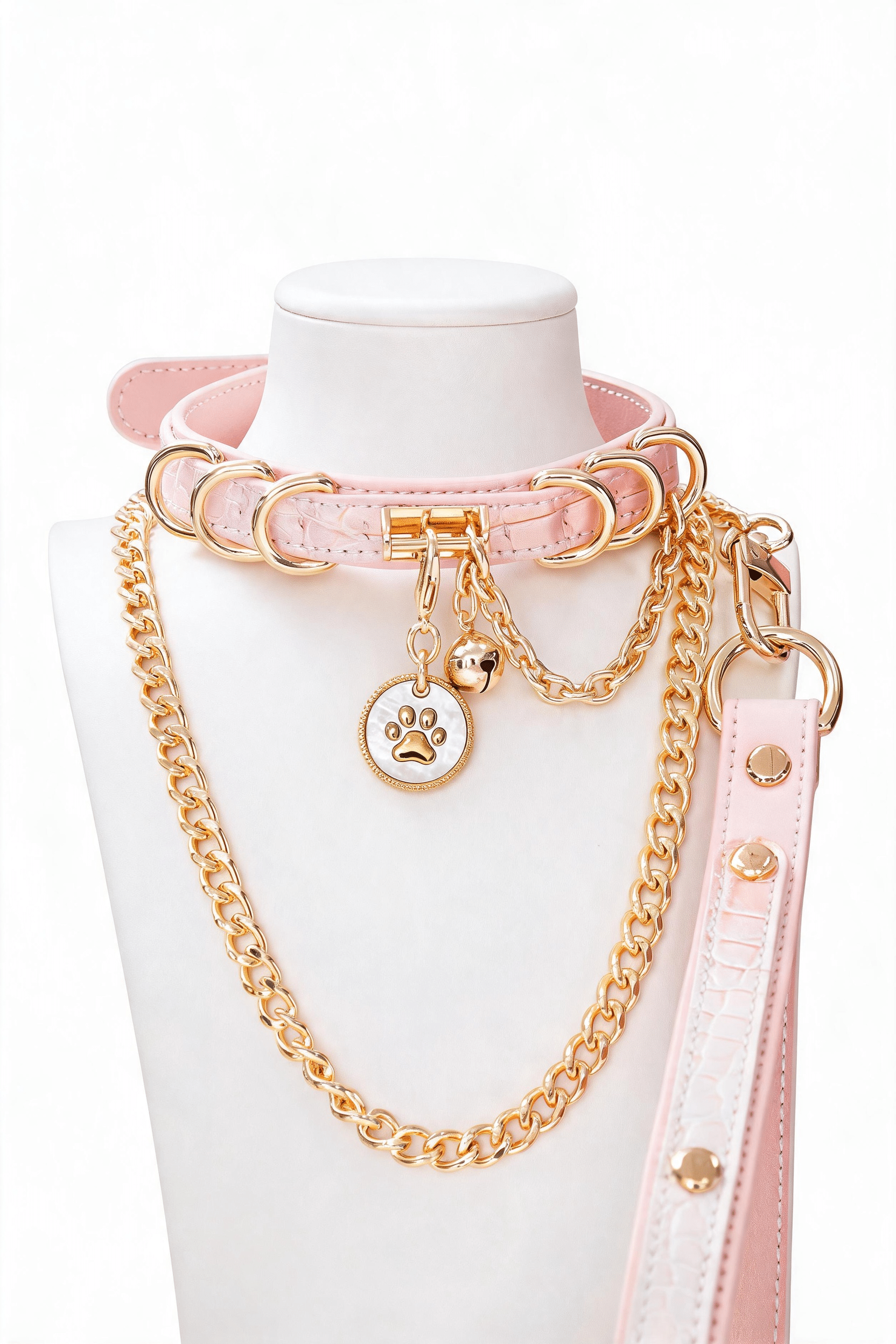 Double-Layer Choker with Paw Tag Pendant - Hushcrafts LLC