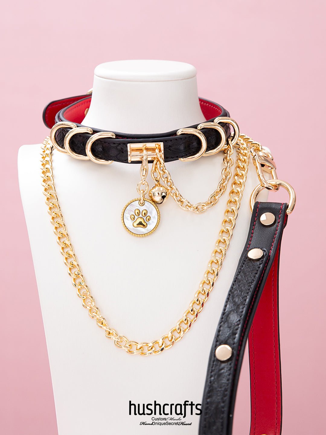 Double - Layer Choker with Paw Tag Pendant - hushcrafts